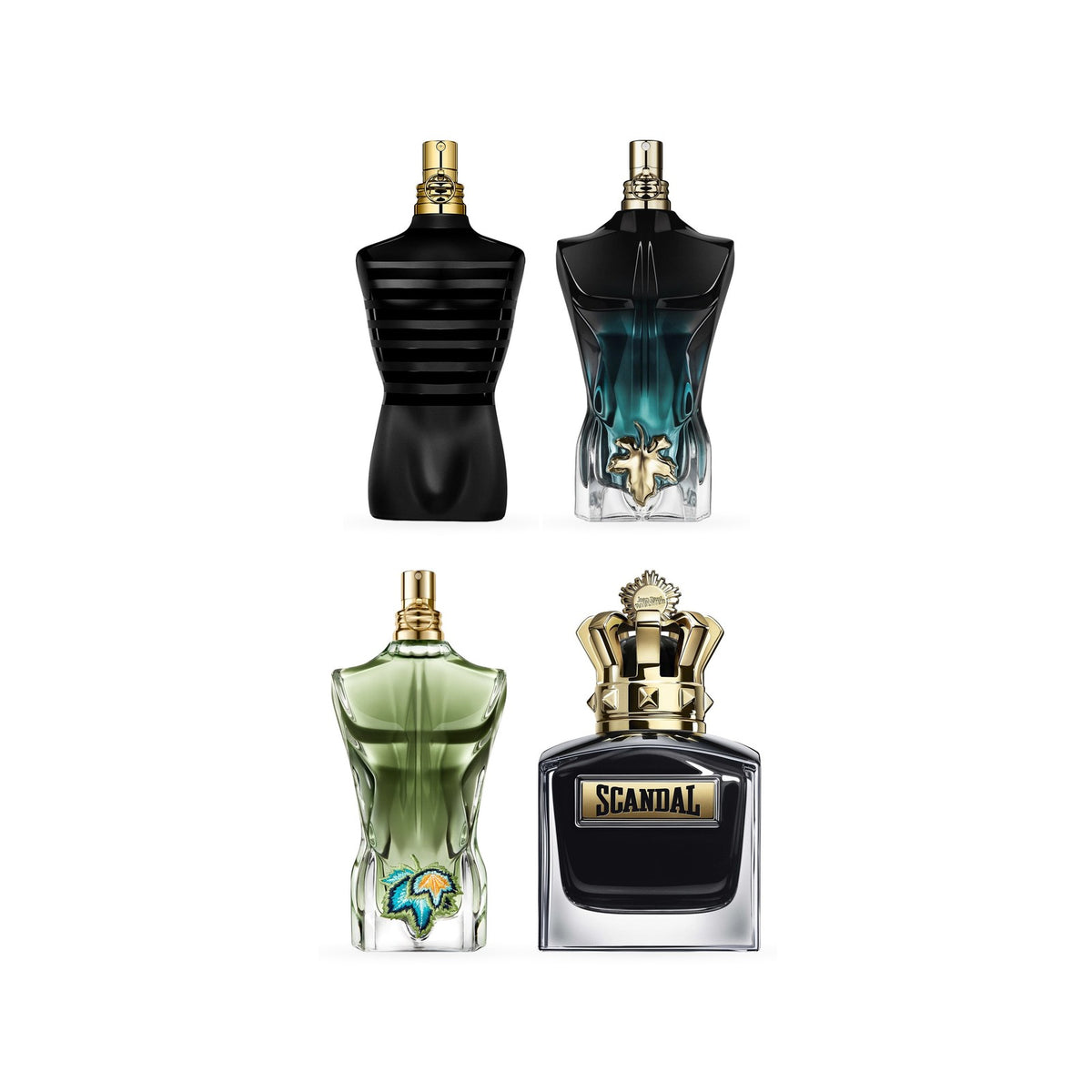 Set Jean Paul Gaultier pentru el: flacoanele parfumurilor din set